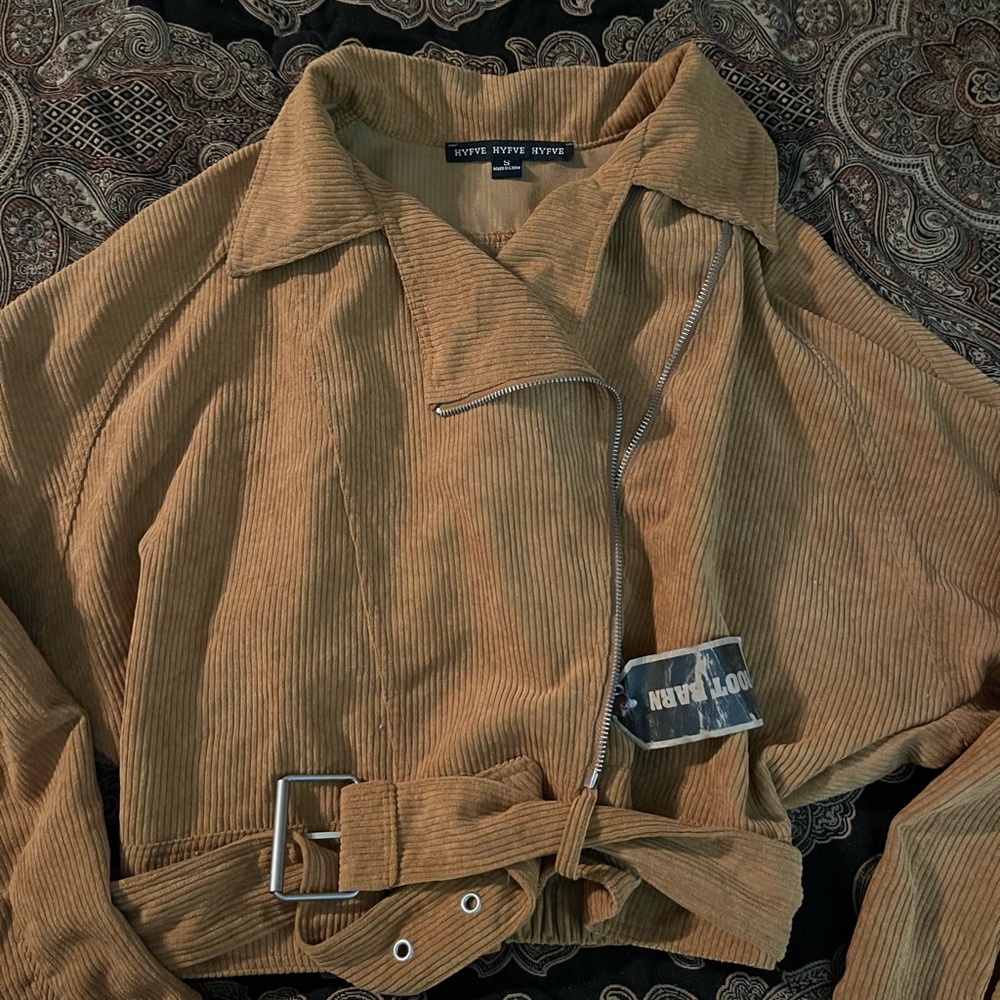 HYFVE Camel Corduroy Utility Jacket NWT